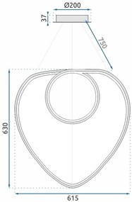 Пендел Ring LED +дистанционно управление APP796-cp Black