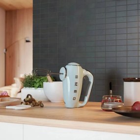 Ръчен миксер SMEG 50's Style HMF01PBEU, 250W, 9 скорости, Турбо, Скрит LED дисплей, Таймер, Аксесоари, Син