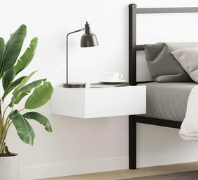 800318 vidaXL Нощно шкафче за стена, силен бял гланц, 40x30x15 см