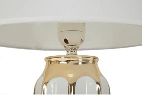 Бяла/ в златист цвят керамична настолна лампа с текстилен абажур (височина 40,5 cm) Cassy – Mauro Ferretti