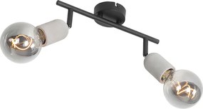 Индустриален прожектор черен с бетон 2-светлина - Pedra