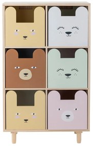 Нисък детски скрин от масивна пауловния в естествен цвят 25,5x88,5 cm Calle – Bloomingville Mini