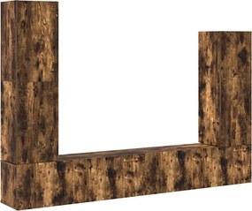 3114635 vidaXL Комплект ТВ шкафове от 4 части, опушен дъб, инженерно дърво