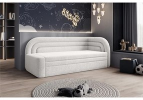 Кремав сгъваем/с място за съхранение диван от прежда с примки от букле десен ъгъл 223 cm Fabillo – ELTAP