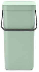 Кош за разделно събиране на боклук Brabantia Sort&Go 1005517, 16 л, Дръжка, Възможност за стенен монтаж, Светлозелен
