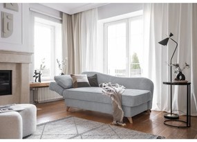 Светлосив шезлонг от рипсено кадифе (ляв ъгъл) Chic Charlotte – Miuform