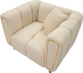 Кремаво кадифено кресло Alma – Mauro Ferretti