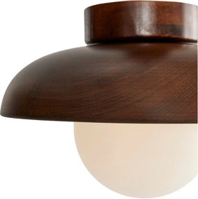 Кафяво осветително тяло за таван със стъклен абажур ø 24 cm Elsa – Opviq lights