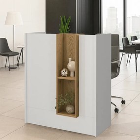 Bonveno TopMebel меламиново бюро за рецепция в бял - сепет дъб цвят 90x43.2x110cm.