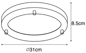 Модерна таванна лампа златиста 31 см IP44 - Yuma