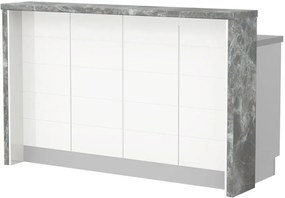 Островна кухненска пейка Hudson-Length: 160 cm.-White-Siena Marble