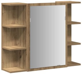 856037 vidaXL Шкаф с огледало за баня Artisan дъб инженерно дърво