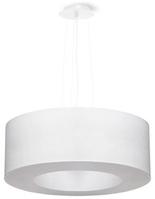 Бяло висящо осветително тяло с текстилен абажур ø 50 cm Galata – Nice Lamps
