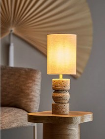 Каменна настолна лампа в естествен цвят с текстилен абажур (височина 53 cm) Marci – Bloomingville