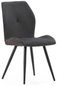 Черни велурени трапезни столове в комплект 2 бр. Adaya – Marckeric