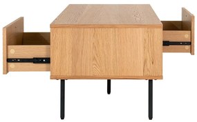 Масичка за кафе с дъбов плот в естествен цвят 50x100 cm Kyoto – House Nordic