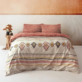 Двойно удължено спално бельо от памук в тухлено-кафяв цвят 240x220 cm Felix – Mijolnir