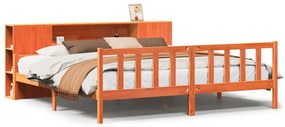 3322103 vidaXL Легло с етажерка за книги, без матрак, 180x200 см, дърво масив