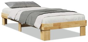 851957 vidaXL Рамка за легло без матрак 90x190 см, масивна дървесина, дъб