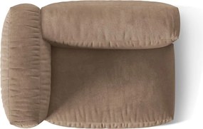 Светлокафяв кадифен модул за диван (ляв ъгъл) Martina – Micadoni