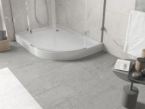 Mexen Flow+ асиметричен полукръгъл ляв душ поддон 90 x 80 cm, бял гланц - 46Q108090LH