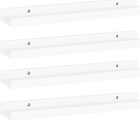 326660 vidaXL Стенни рафтове, 4 бр, бели, 40x9x3 см