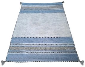 Синьо-сив памучен килим , 60 x 200 cm Antique Kilim - Webtappeti