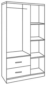Гардероб HM340.02 цвят сонама