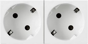 Legrand Контакт шуко ДВОЕН 45° 4 мод. цвят бял Mosaic - 278252L