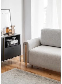 Светлосив сгъваем/с място за съхранение диван от прежда с примки от букле 244 cm Arcadova – ELTAP