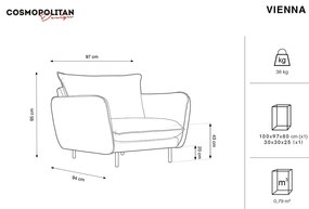 Светлосиньо кадифено кресло Vienna - Cosmopolitan Design