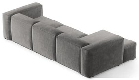 Светлосив ъглов диван от рипсено кадифе (ляв ъгъл) Bergano – Cosmopolitan Design