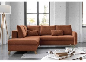 Оранжев ъглов разтегателен диван ляв ъгъл, Scandic Lagom - Miuform