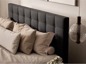 Антрацитно боксспринг легло 180x200 cm с място за съхранение Tasca – Maison de Rêve