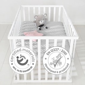 Бяла кошара за игра 100x75 cm на колелца Style – Roba