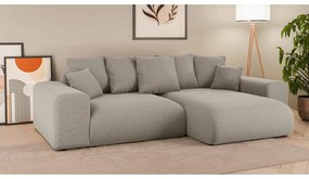 Бежов разтегателен ъглов диван с място за съхранение (променлив) Luma – Ropez