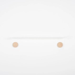 Стенен рафт от бяла стомана с детайли от дъбово дърво с 2 куки , дължина 60 см Hook - Gazzda