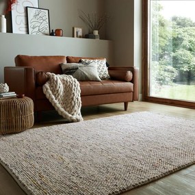Кремав ръчно изработен килим със смес от вълна 160x230 cm Minerals – Flair Rugs