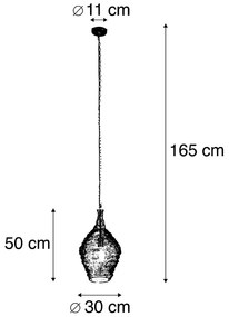 Ориенталска висяща лампа злато 30см - Nidum