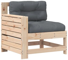 844914 vidaXL Градинско кресло с подлакътник с възглавница борово дърво масив