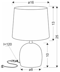 Светлосива настолна лампа с текстилен абажур (височина 25 cm) Adelina - Candellux Lighting