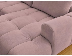 Розов сгъваем/с място за съхранение ъглов диван (ляв ъгъл/U форма) Fuji – Bobochic Paris