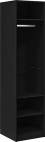 800235 vidaXL Гардероб, черен, 50x50x200 см, инженерно дърво