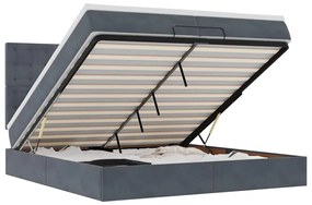 3313638 vidaXL Османска легло с матраци, тъмносиво, 200x200 см, кадифе