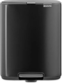 Матово черно стоманено кошче за боклук с педал 12 l Bo – Brabantia