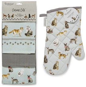 Чаени кърпи и кърпа за съдове в комплект от 4 бр. Curious Cats – Cooksmart ®