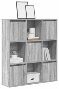 860405 vidaXL Библиотека, сив сонома, 89x24x101,5 см, инженерно дърво