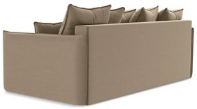 Светлокафяв кадифен разтегателен диван с място за съхранение 225 cm Hula – Makamii