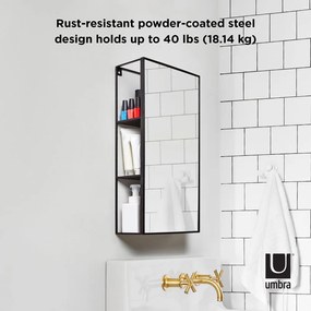 Стенно огледало с рафт 30x62 cm Cubiko - Umbra