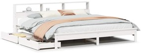 3309801 vidaXL Легло с етажерка за книги, без матрак, 180x200 см, бор масив